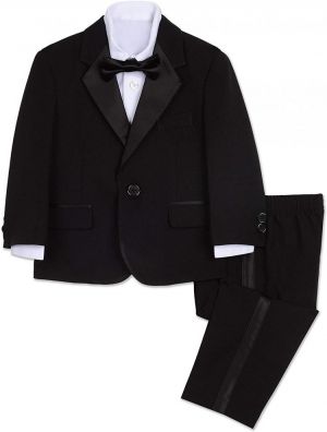 NEN FASHION חליפות Nautica Baby Boys 4-Piece Tuxedo with Dress Shirt, Bow Tie, Jacket, and Pants