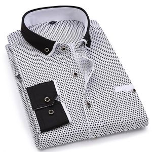 NEN FASHION חולצות 2021 männer Mode Lässig Lange Ärmeln Gedruckt Hemd Slim Fit Männlich Social Business Kleid Shirts Marke Für Männer Weichen B